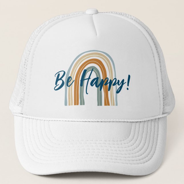Casquette Happy Boho Rainbow camionneur chapeau (Devant)