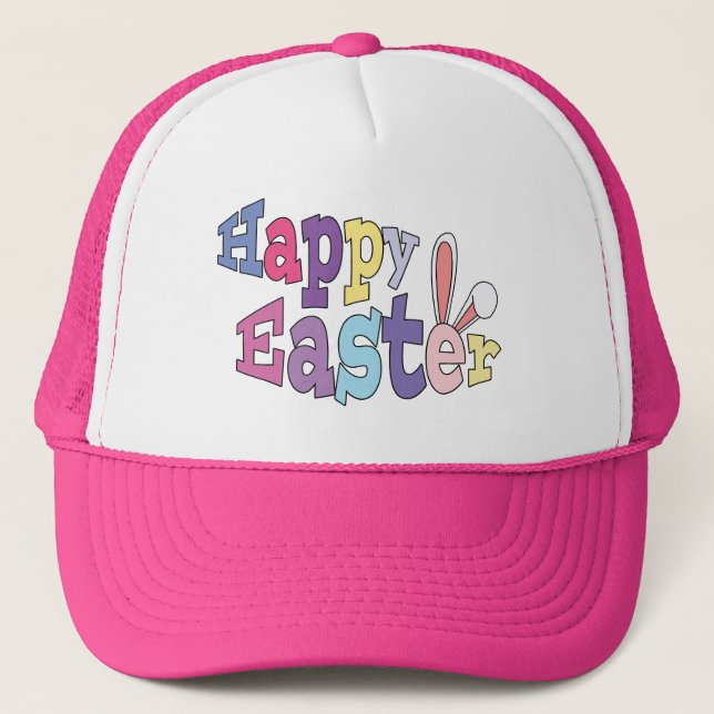 Casquette Happy Bunny Ears de Pâques chapeau de camion (Devant)