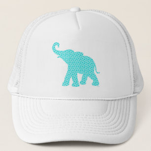Casquette Happy Elephant-Art Motif vert moderne