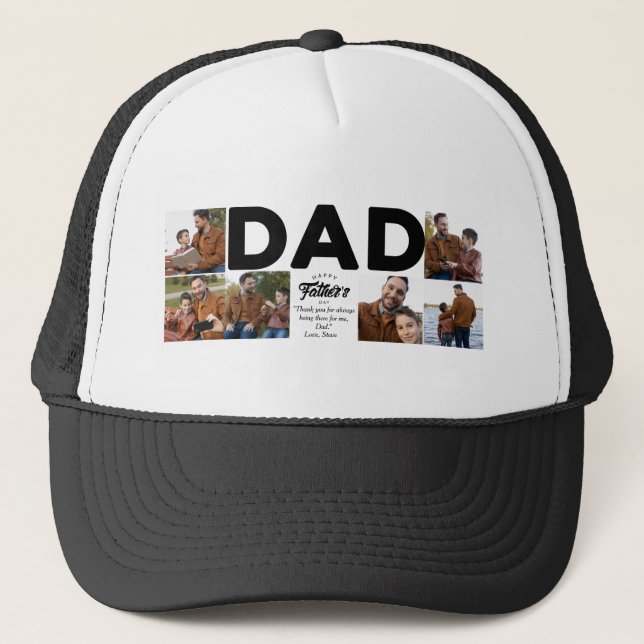 Casquette Happy Fête des pères Custom Photo Trucker Chapeau (Devant)