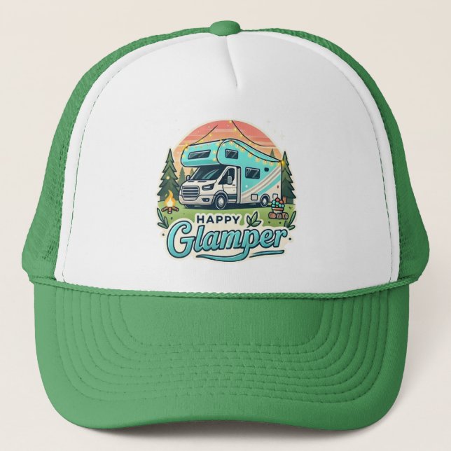 Casquette Happy Glamper RV Adventure Trucker Hat (Devant)