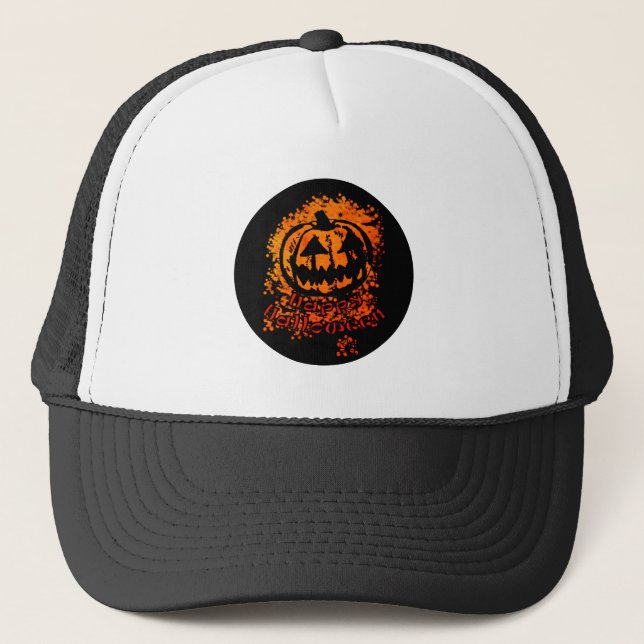 Casquette Happy Halloween Jack-o'-lantern (Devant)