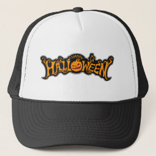 Casquette Happy Halloween Ruby Eye Citrouille Argent Cadre