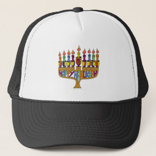 Casquette Happy Hanukkah Dreidels Menorah