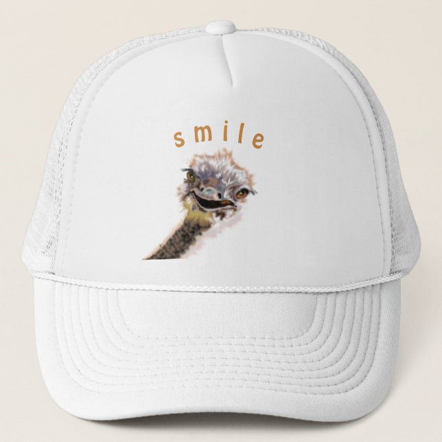 Casquette Happy Ostrich Trucker Hat - Smile - Be Happy (Devant)