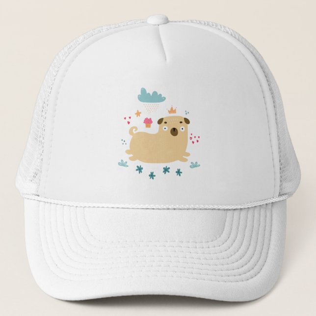 Casquette Happy Puggy Trucker Hat (Devant)