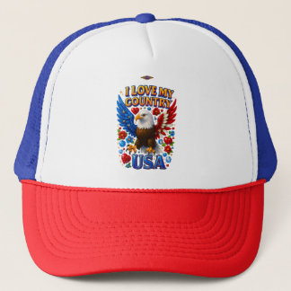 Casquette Hat Design: I Love My Country - USA