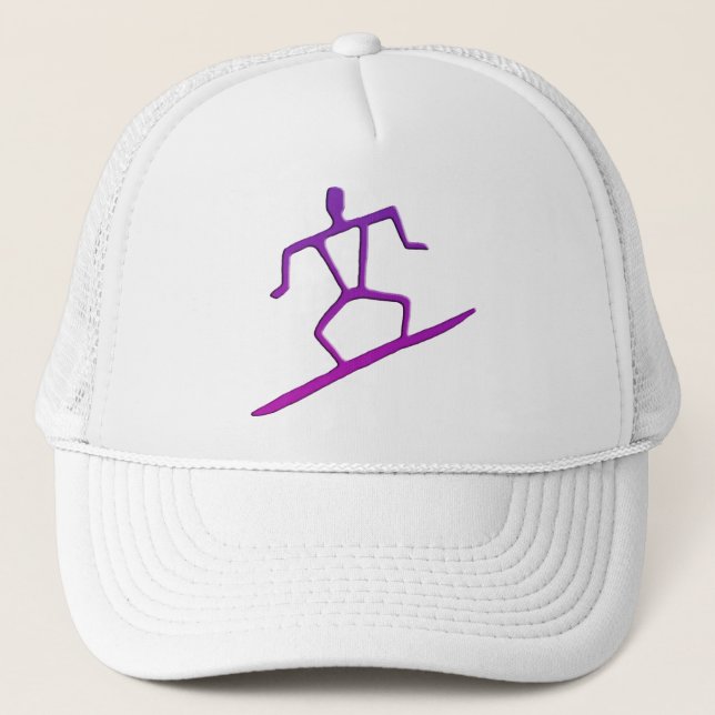 Casquette hawaïen de pétroglyphe de surfer (Devant)