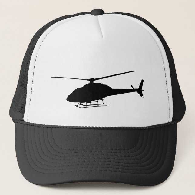 Casquette Hélicoptère ou pilote Sport noir Silhouette (Devant)