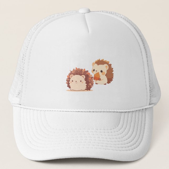 Casquette Hérisson d'automne mignon - Kawaii animaux de forê (Devant)