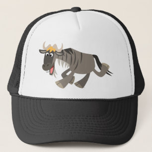 Casquette heureux mignon de gnou de bande dessinée