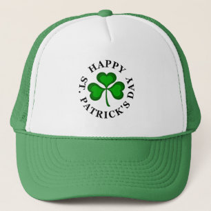 Casquette HEUREUX ST. PATRICK'S DAY Texte avec Shamrock vert