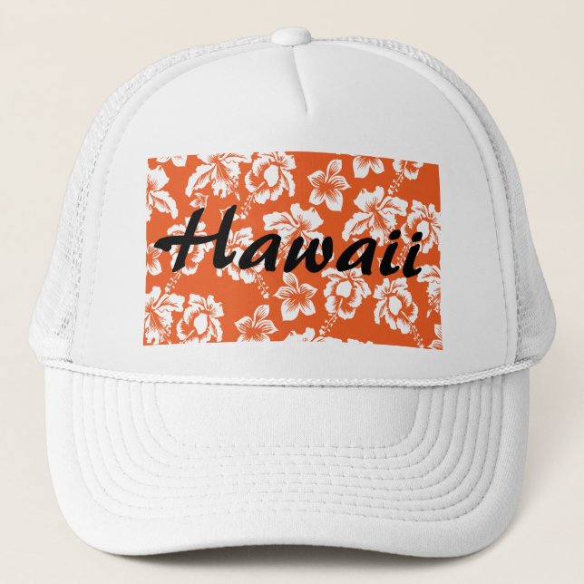Casquette Hibiscus d'Hawaï orange (Devant)