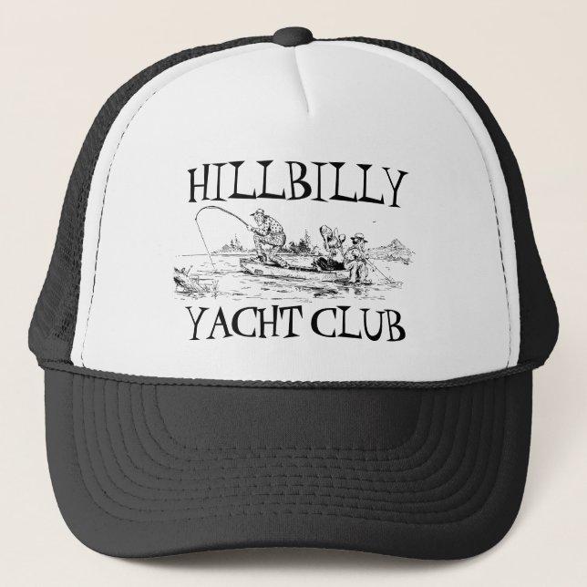 Casquette Hillbilbilly Fishing Yacht Club Funny Angler (Devant)