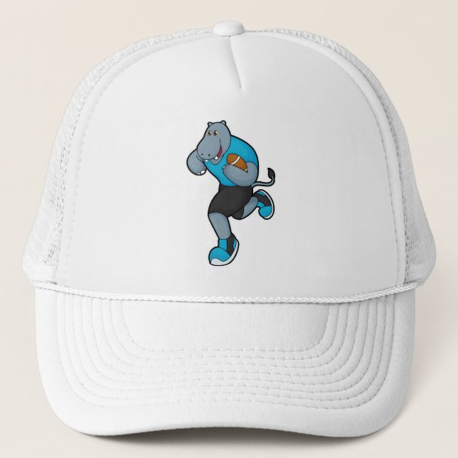Casquette Hippo comme joueur de football avec football (Devant)