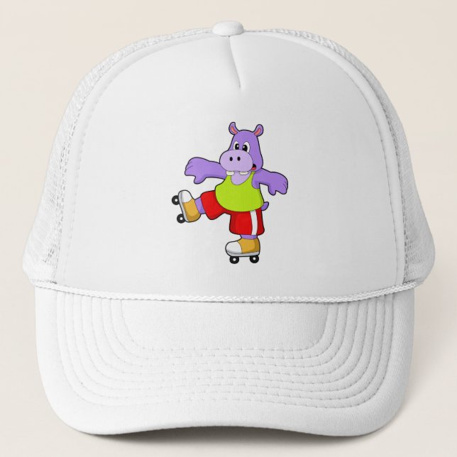 Casquette Hippo comme patineur avec patins en ligne (Devant)