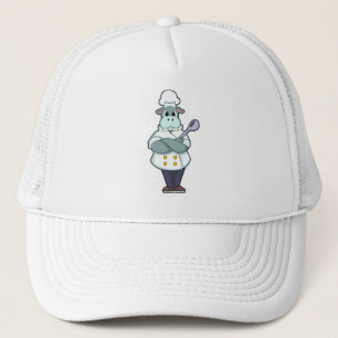 Casquette Hippo cuisiner avec cuillère en bois et tablier de