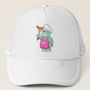 Casquette Hippo cuisiner avec des saucisses
