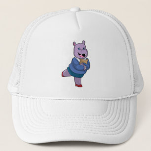 Casquette Hippo en tant que secrétaire avec Bloc-notes
