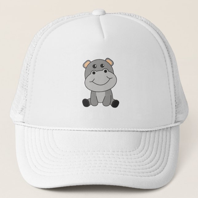 Casquette Hippo Hippo Animaux mignons Pour Enfants Hippopota (Devant)