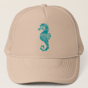 Casquette Hippocampe avec des vagues d'aqua