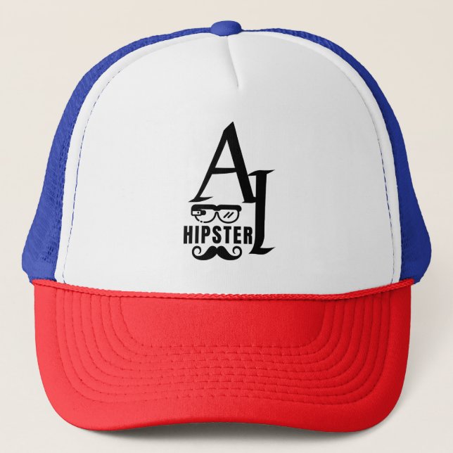 Casquette Hipster IA avec lunettes portatives et moustache (Devant)