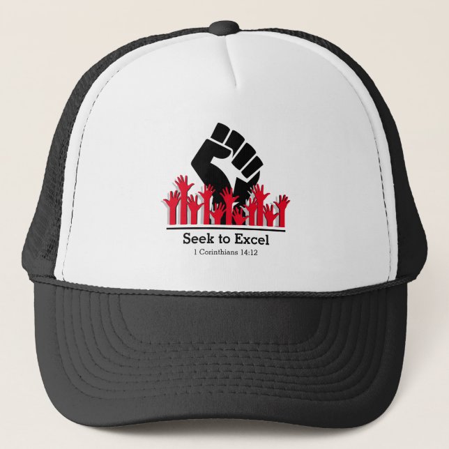 Casquette Historique noir CHERCHER À EXCEL Power Fist MLK Pe (Devant)