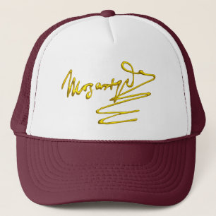 Casquette HOMAGE À MOZART Gold Signature Du Compositeur Whit