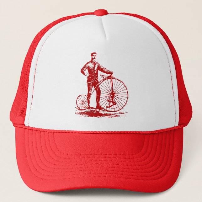 Casquette Homme avec Penny Farthing - Ruby Red (Devant)