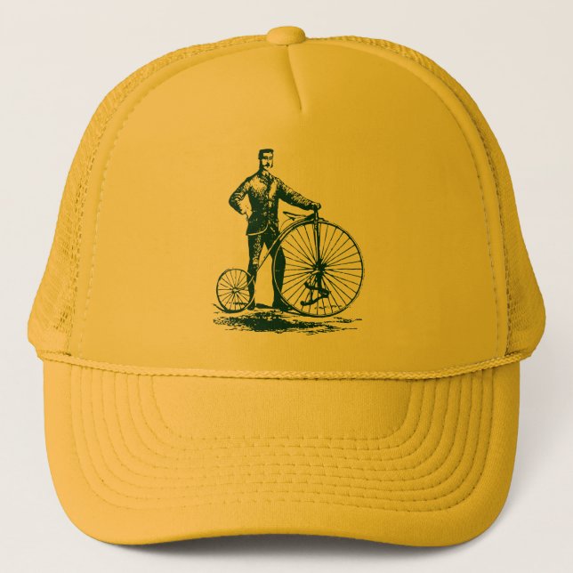 Casquette Homme avec Penny Farthing - Vert foncé (Devant)