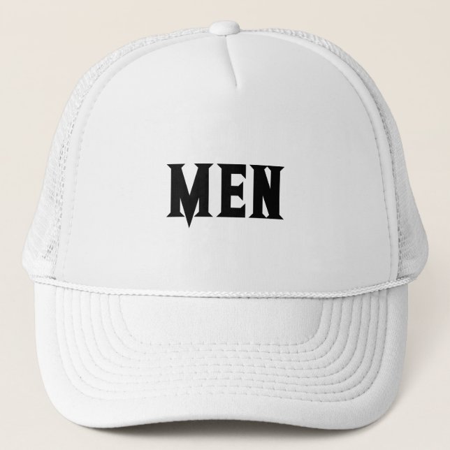 Casquette Homme blanc et blanc Texte Beau Hommes garçons (Devant)