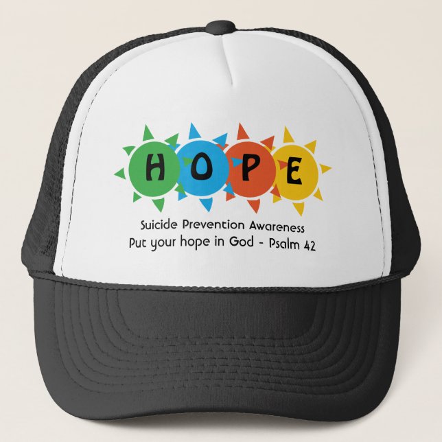 Casquette HOPE Prévention du suicide Écriture personnalisée (Devant)