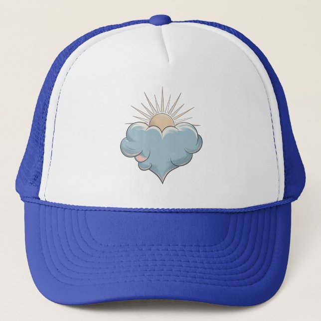 Casquette Horizon coeur : Nuage et Soleil (Devant)