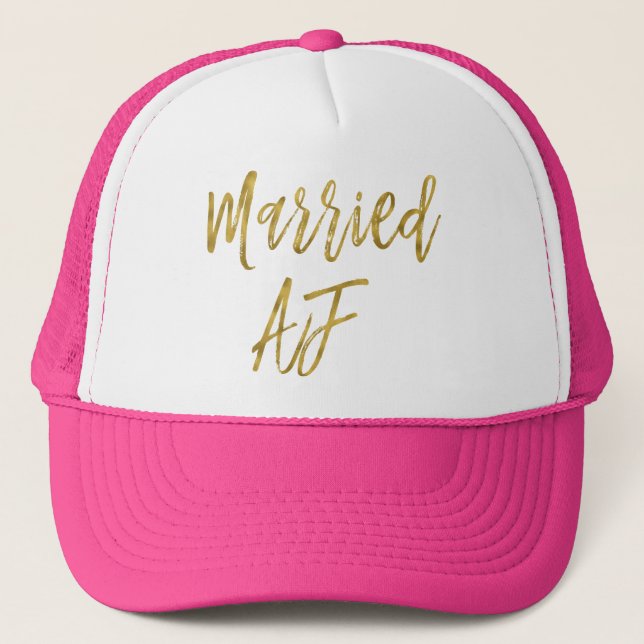 Casquette Huile d'or AF mariée et chapeau de camion blanc (Devant)