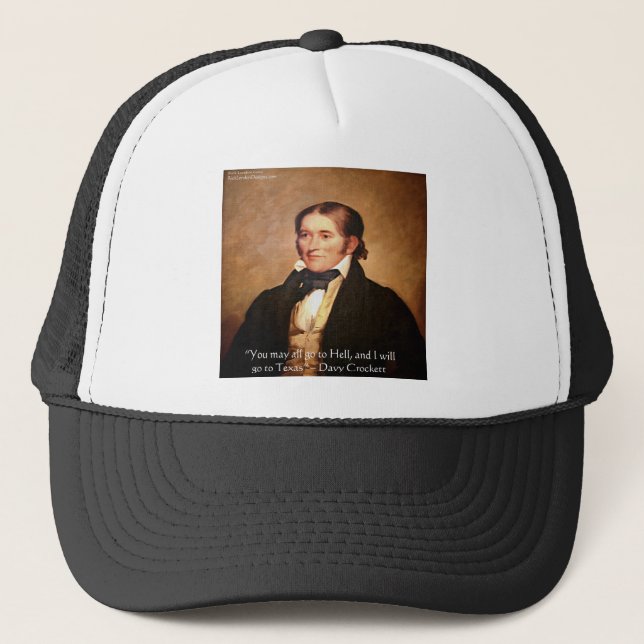 Casquette Humour de Davy Crockett "Aller au Texas" (Devant)