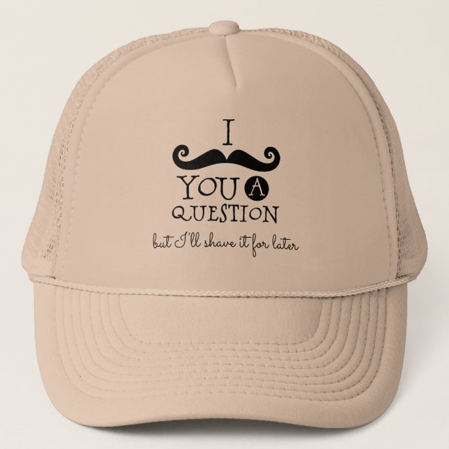 Casquette Humour de la moustache noire (Devant)