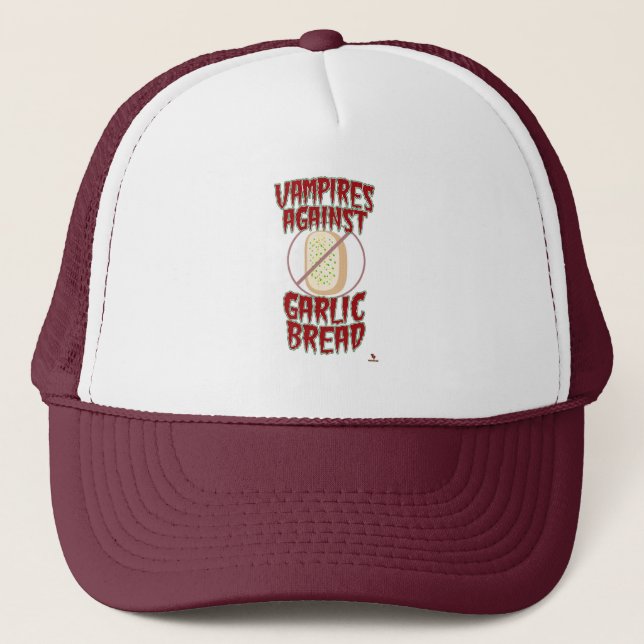 Casquette Humour d'Halloween Vampire Anti Garlic Pain (Devant)