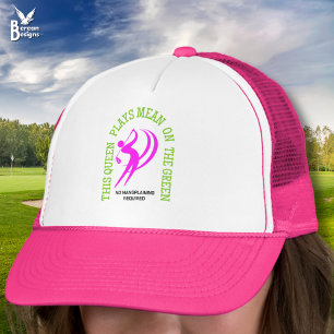 Casquette Humour Golf féminin REINE JOUE MÉCHANT SUR LE GREE