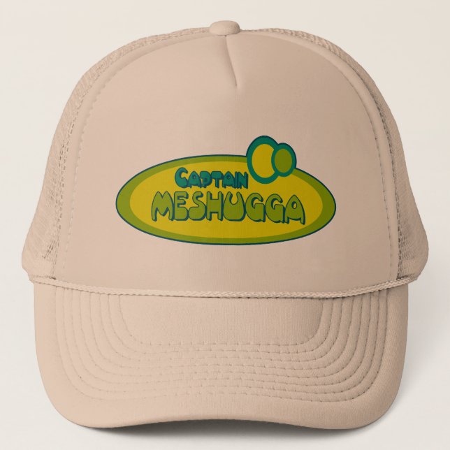 Casquette Humour Yiddish drôle de CAPITAINE MESHUGGA (fou) - (Devant)