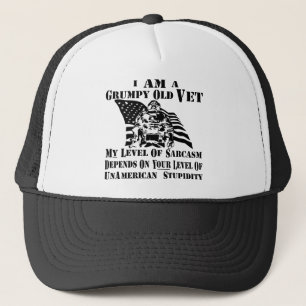 Casquette I Am A Grumpy Old Vet My Level Of Sarcasm Depends