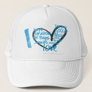 Casquette I Aqua de graffiti de coeur