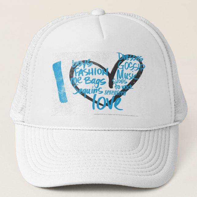 Casquette I Aqua de graffiti de coeur (Devant)