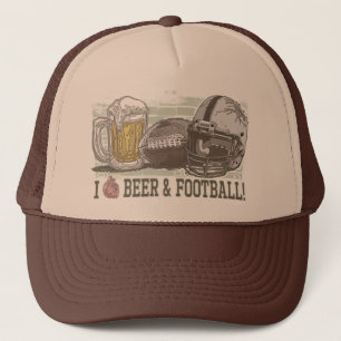 Casquette I bière et le football de coeur