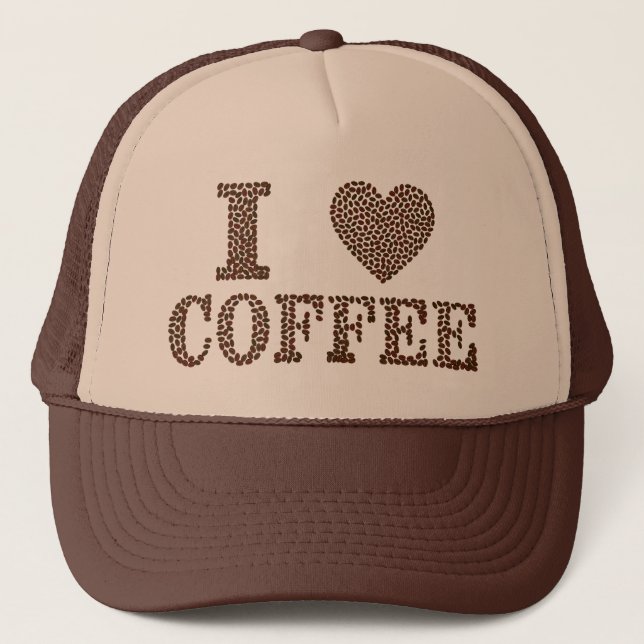 Casquette I Coeur Café Trucker Chapeau (Devant)