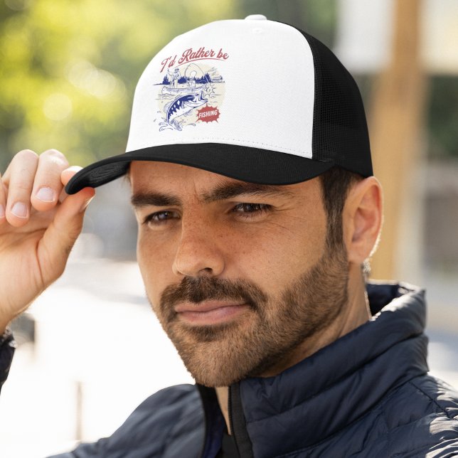 Casquette I’d Rather Be Fishing, Funny Fishing Saying (Créateur téléchargé)