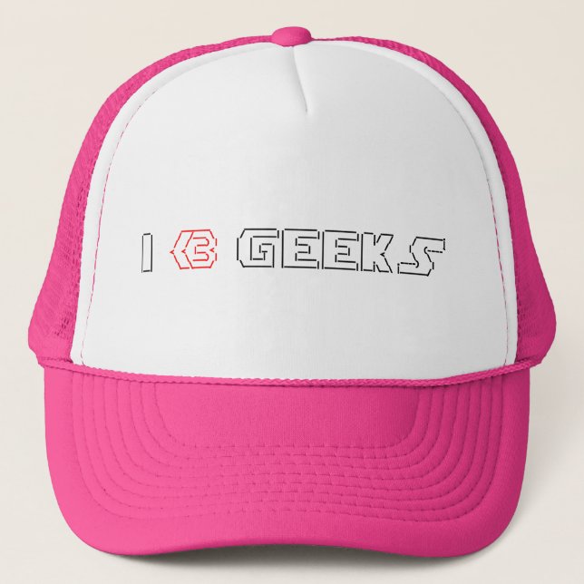 Casquette I Heart Geek ASCII ART (Devant)