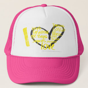Casquette I jaune de graffiti de coeur
