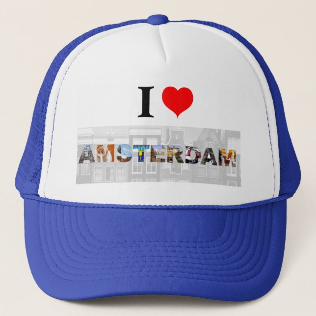 Casquette I Love Amsterdam Holland Heart Travel Photos (Devant)