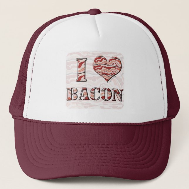 Casquette I Love Bacon Epic Breakfast Slogan Design (Devant)