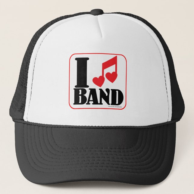 Casquette I Love Band Fun Music Logo Slogan Art (Devant)